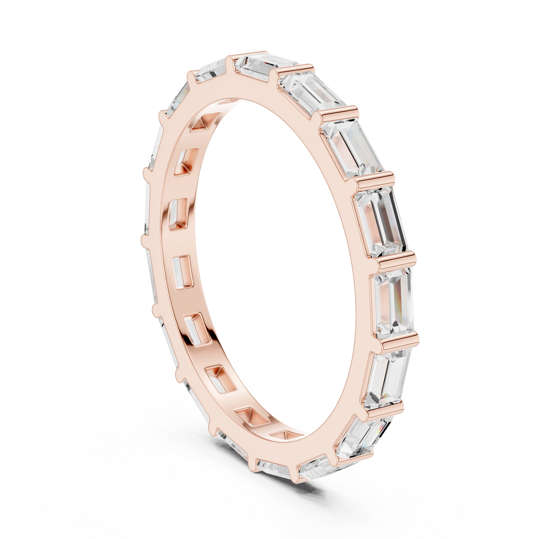DDLR-1119 - Eternity Emerald Ring - White Gold
