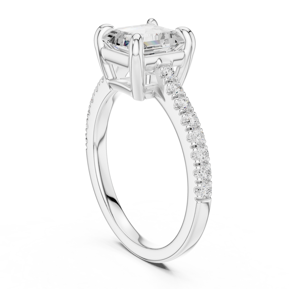 DDLR-874 - Solitaire Asscher Ring - White Gold