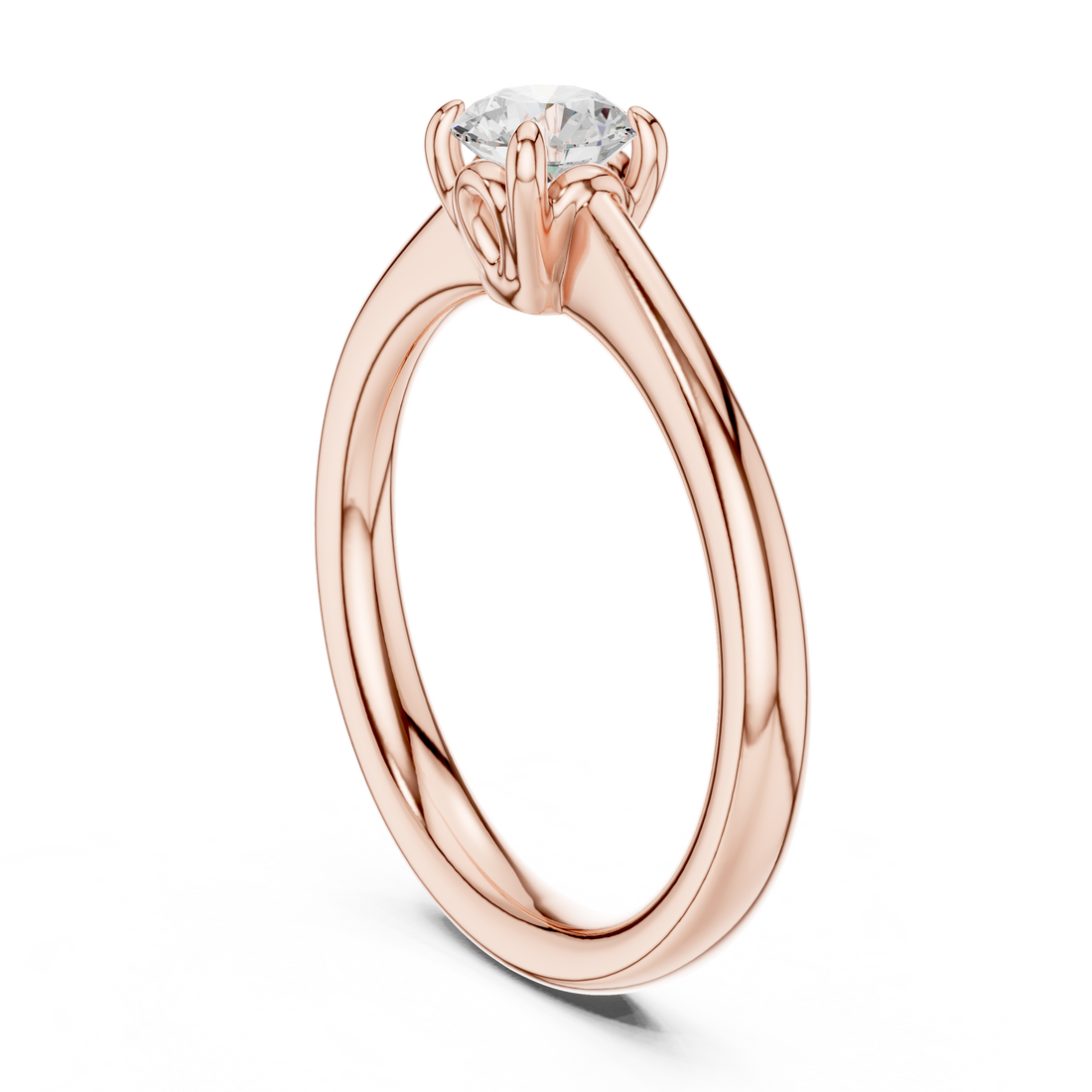 DDLR-568 - Solitaire Round Ring - White Gold