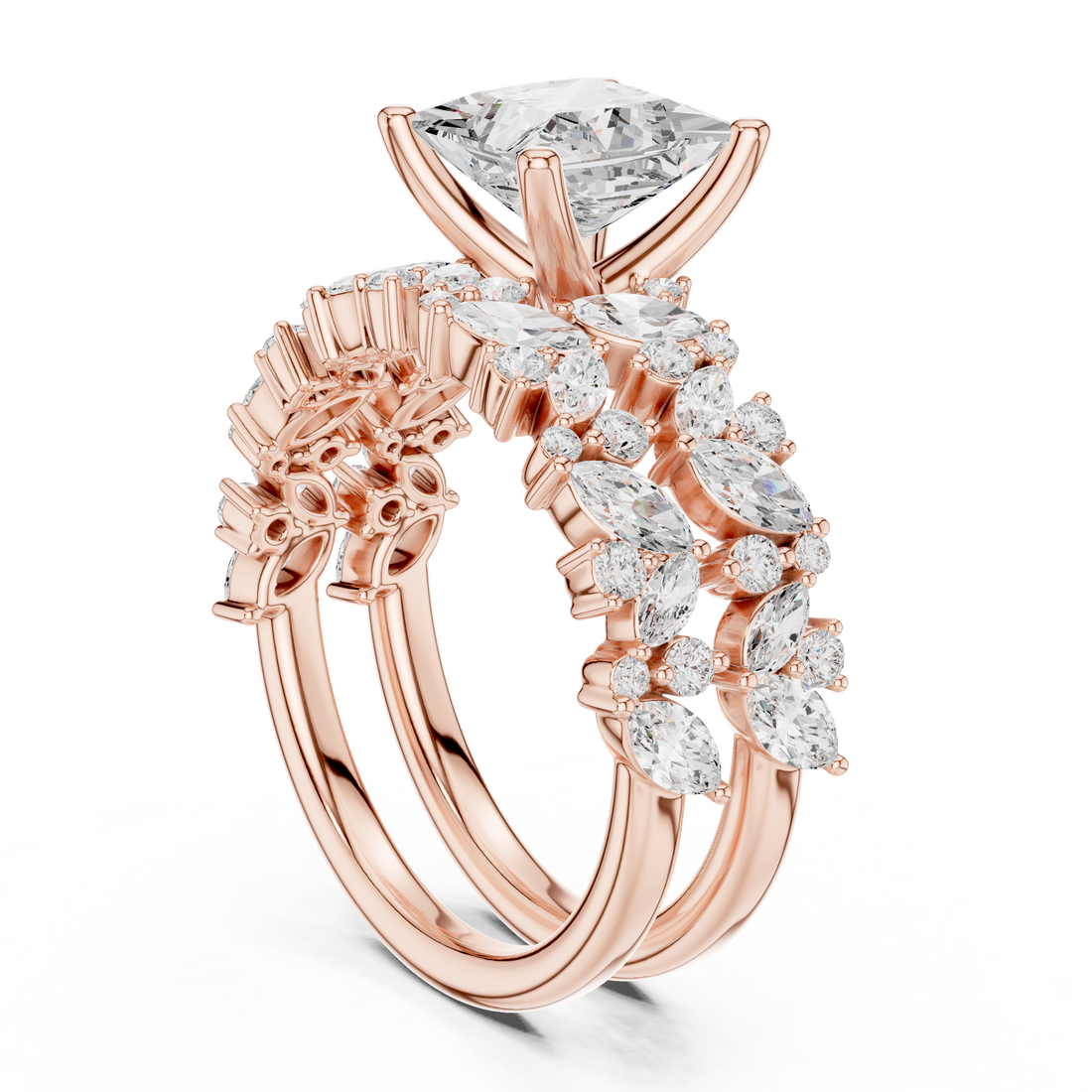 DDLR-945 - Fashion Princess Ring - White Gold