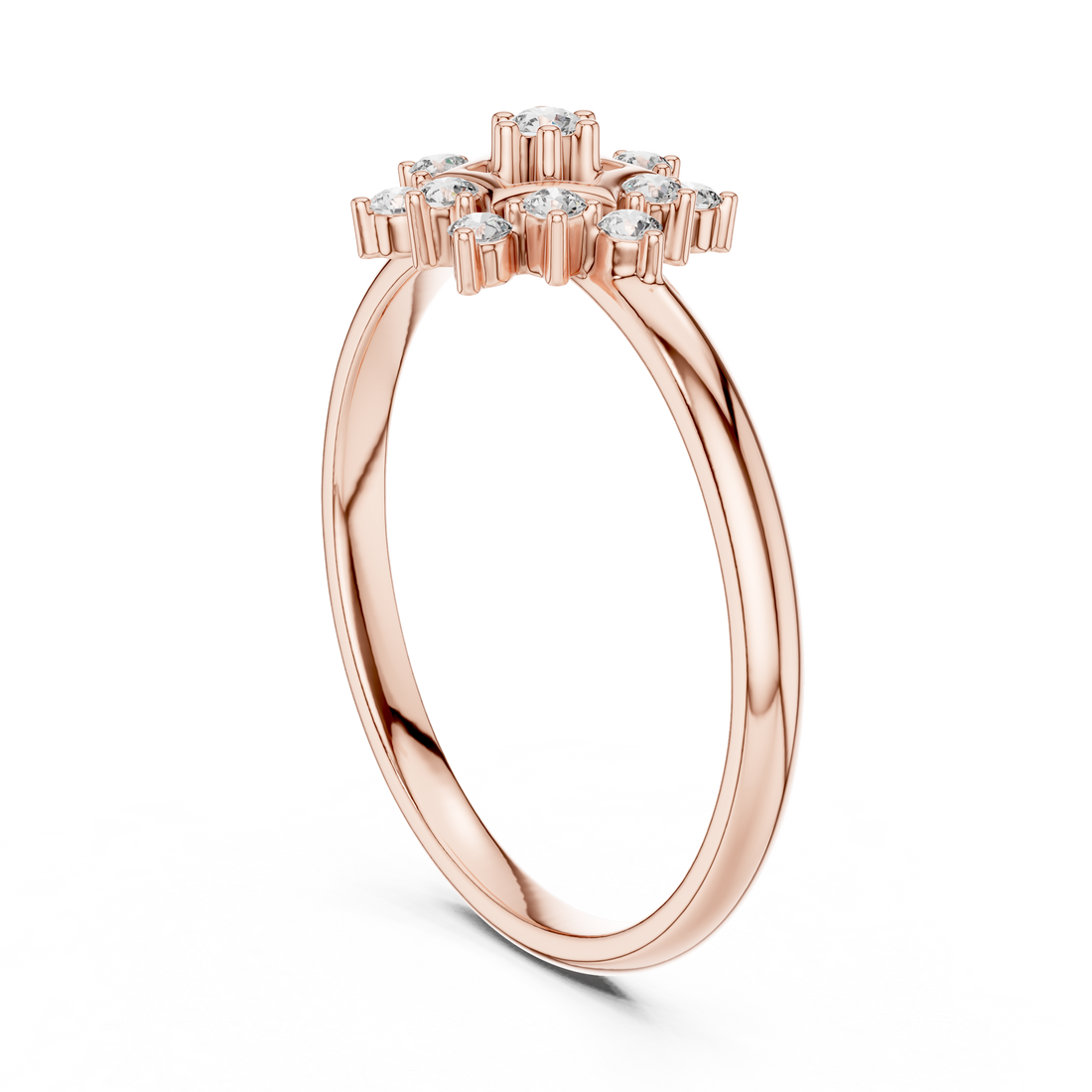 1 (440) - Fashion Round Ring - White Gold