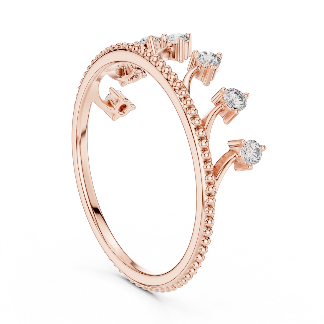 1 (237) - Fashion Round Ring - White Gold