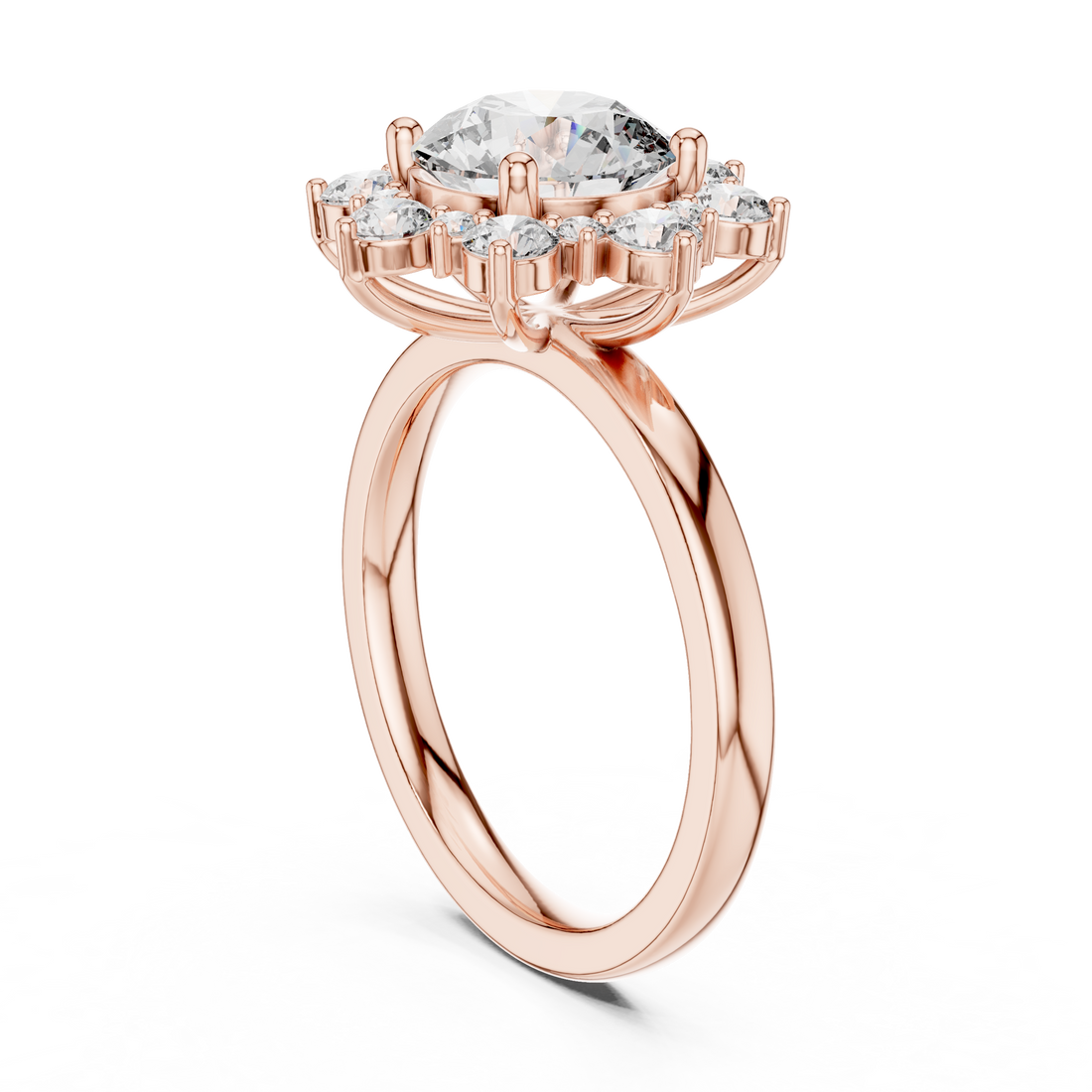 9#10010L_24 - Halo Round Ring - White Gold