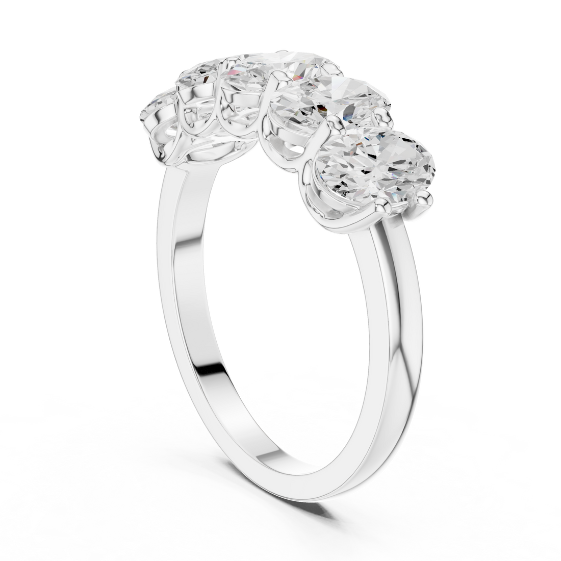 DDLR-1122 - Eternity Oval Ring - White Gold
