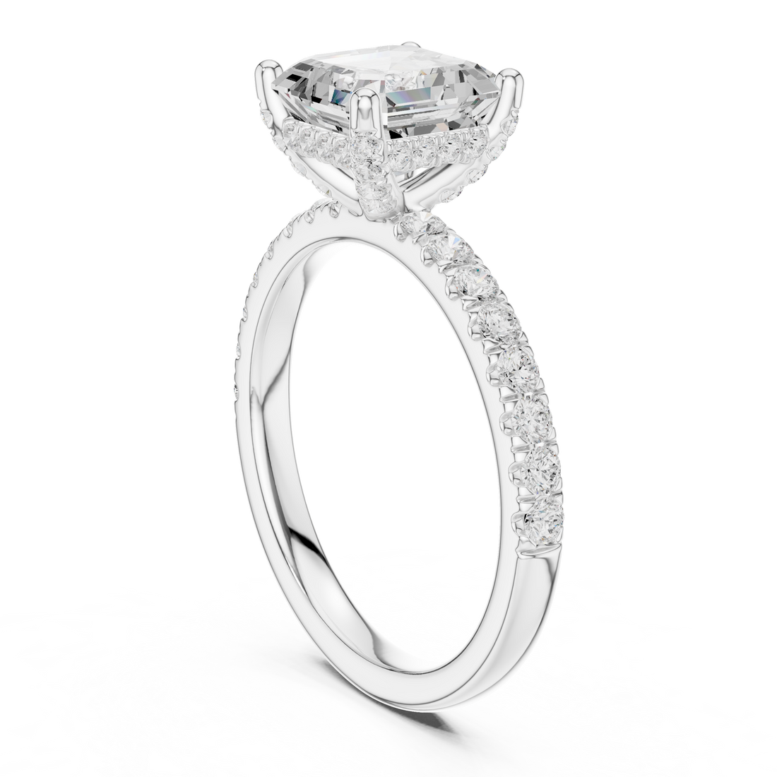 DDLR-161-AC - Solitaire Asscher Ring - White Gold