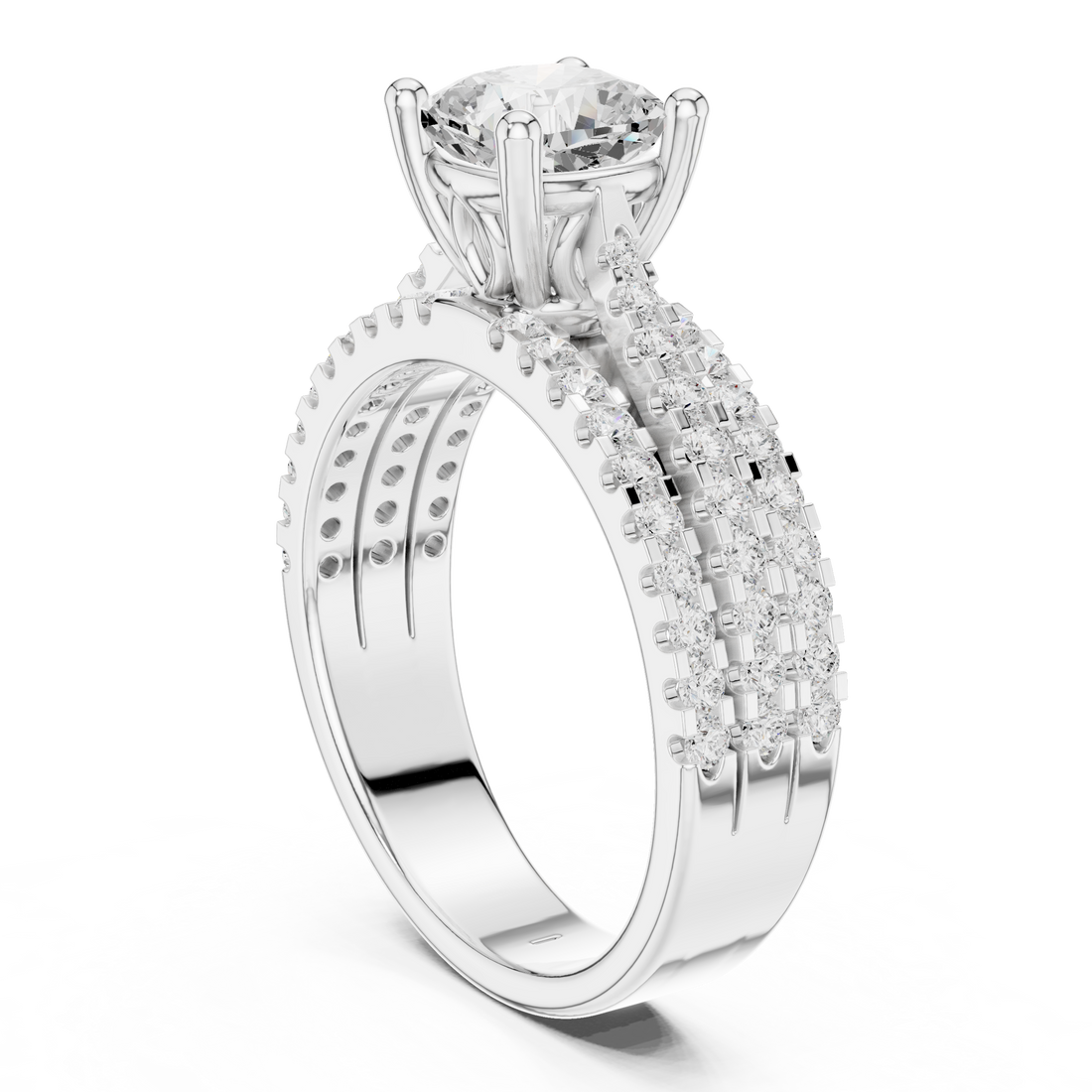 DDLR-528 - Solitaire Cushion Ring - White Gold