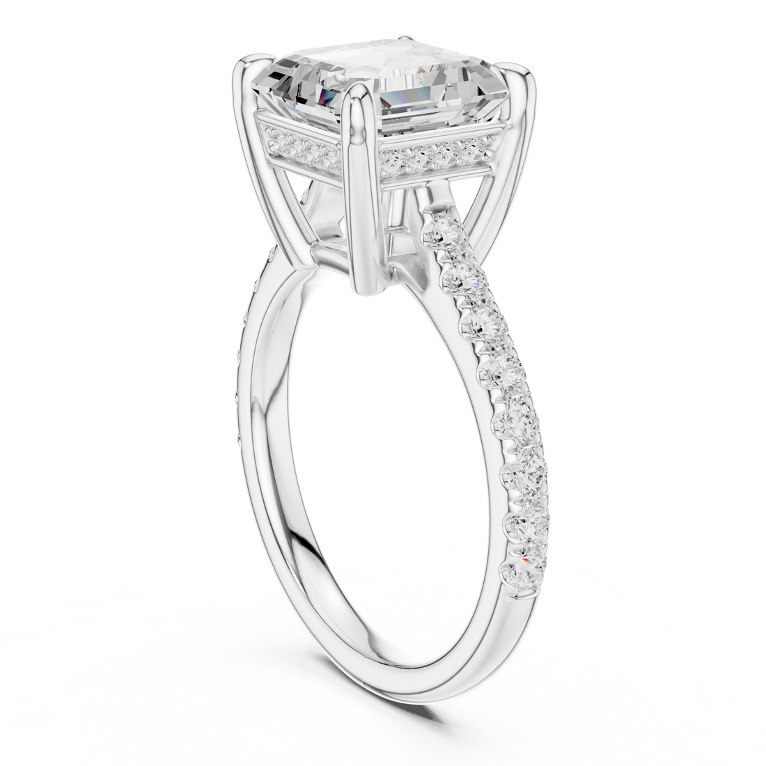 DDLR-250 -AC - Solitaire Asscher Ring - White Gold