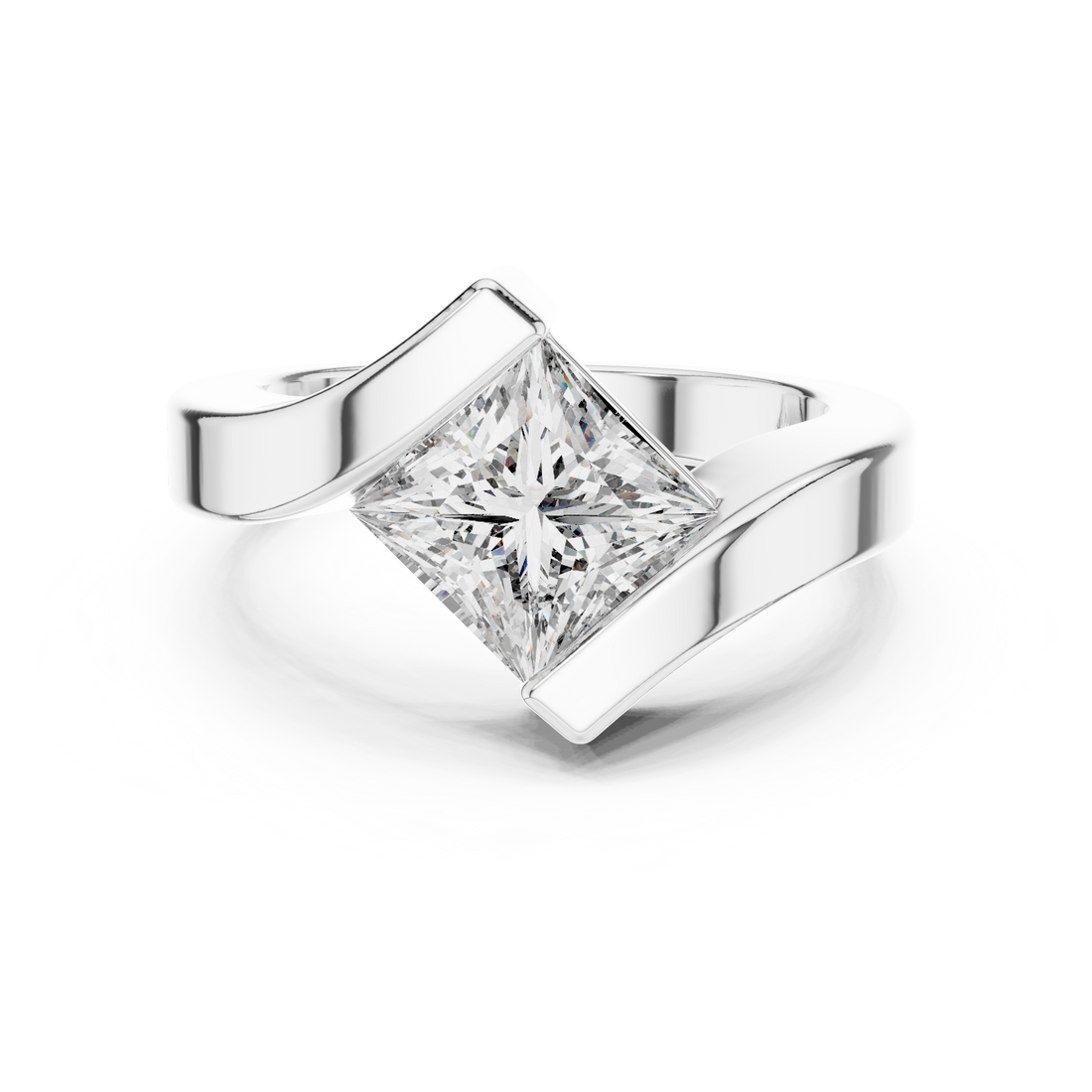 Bypass Ring - Princess | 9#10051 - Rose Gold