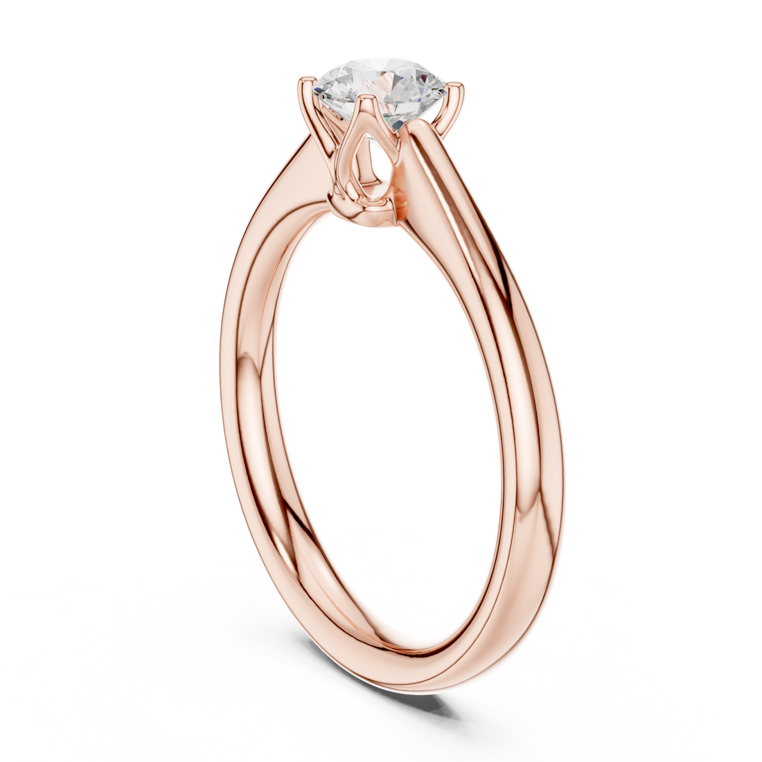 DDLR-565 - Solitaire Round Ring - White Gold