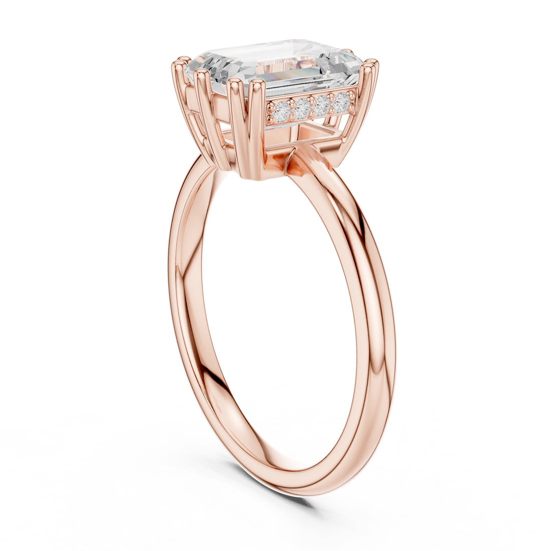 DDLR-254 - R00847-EM - Solitaire Emerald Ring - White Gold