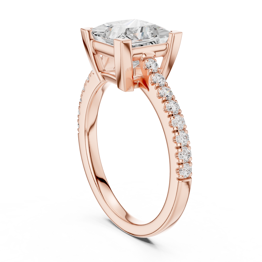 DDLR-039-PR - Solitaire Princess Ring - White Gold