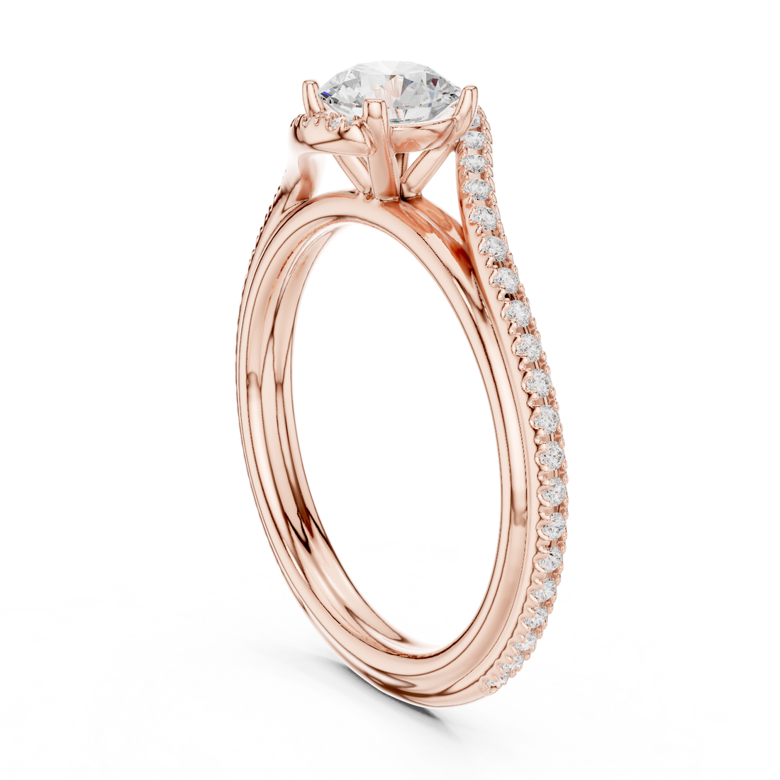 LR-0336 - Solitaire Round Ring - White Gold