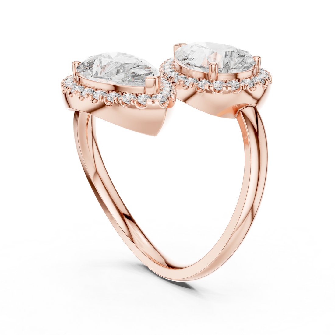 9#10020L_10 - Bypass Pear Ring - White Gold