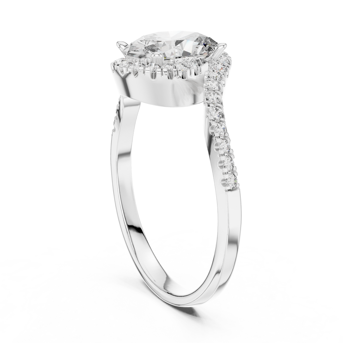 00001L (48) - Fashion Oval Ring - White Gold