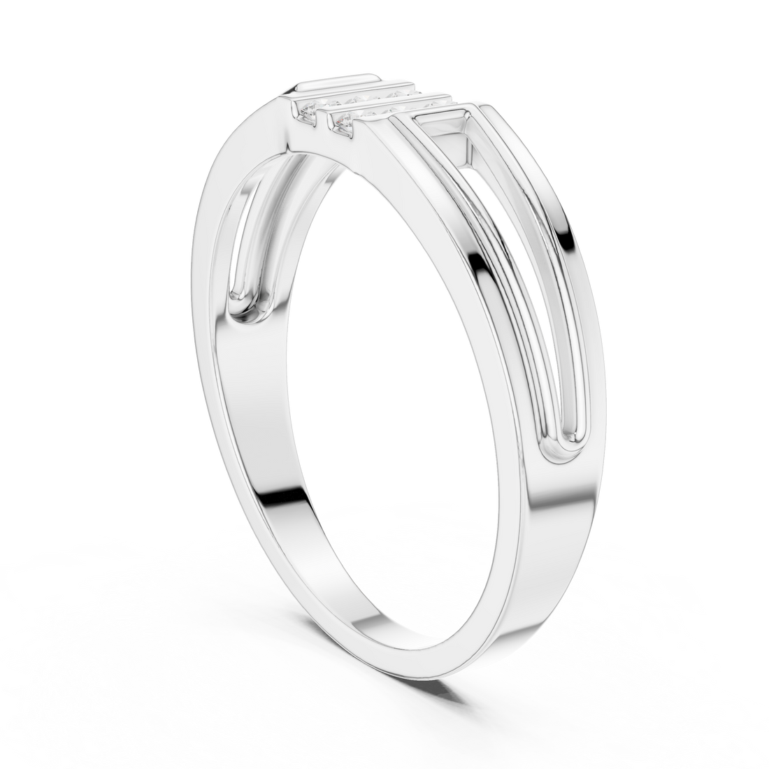 DR-6265 - Fashion Round Ring - White Gold