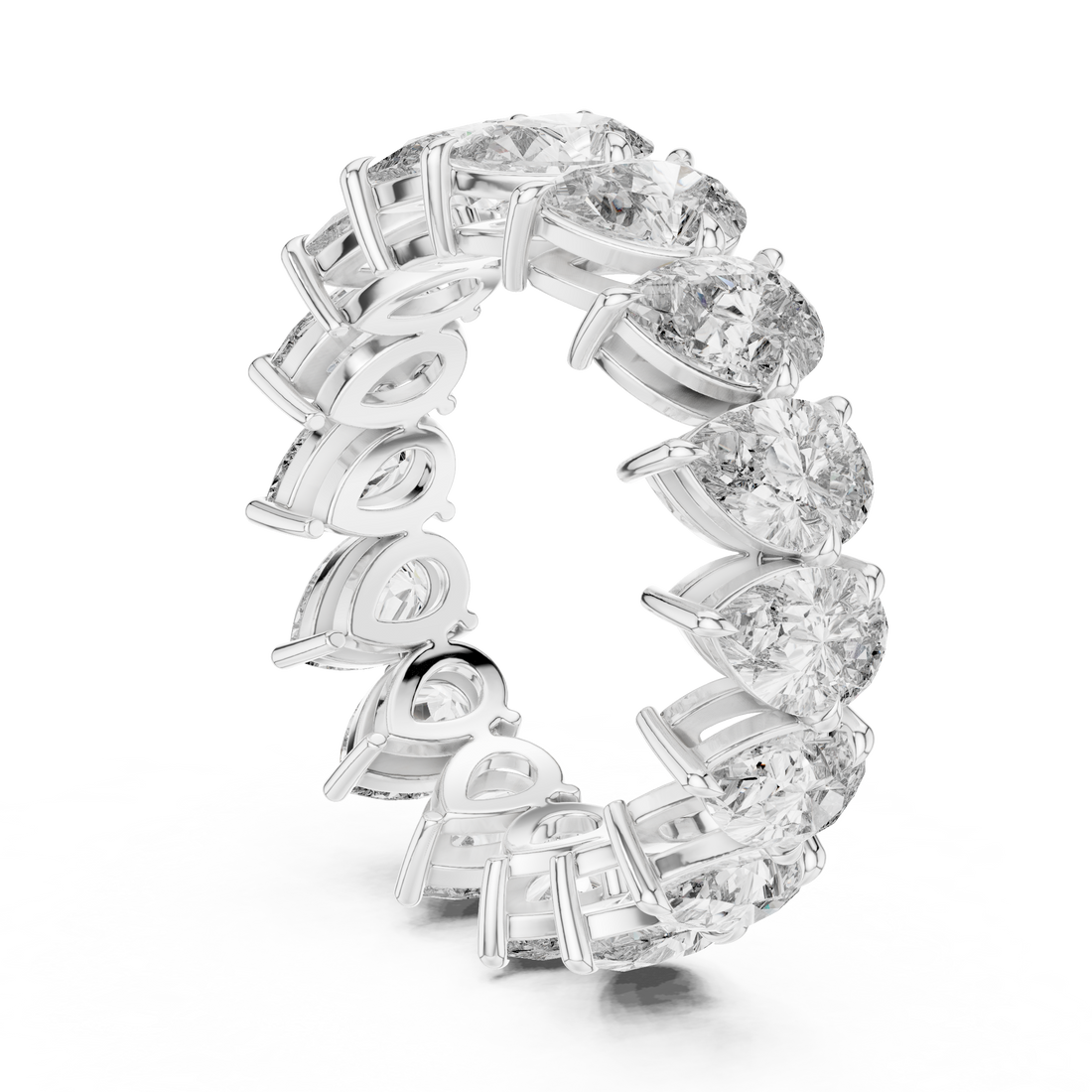 DDLR-220 - Eternity Pear Ring - White Gold