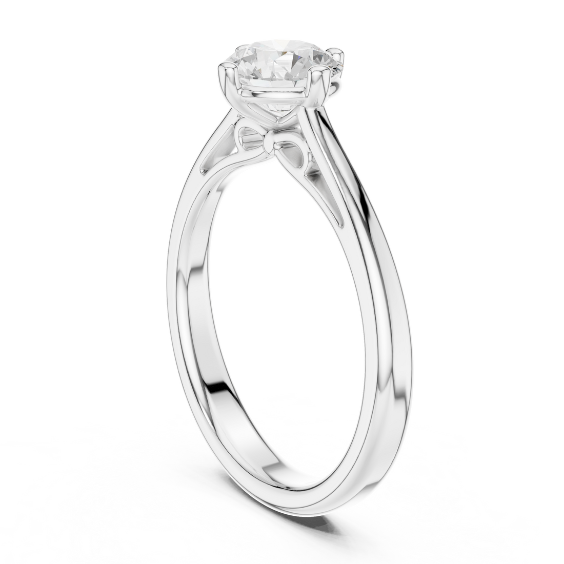 DDLR-556 - Solitaire Round Ring - White Gold