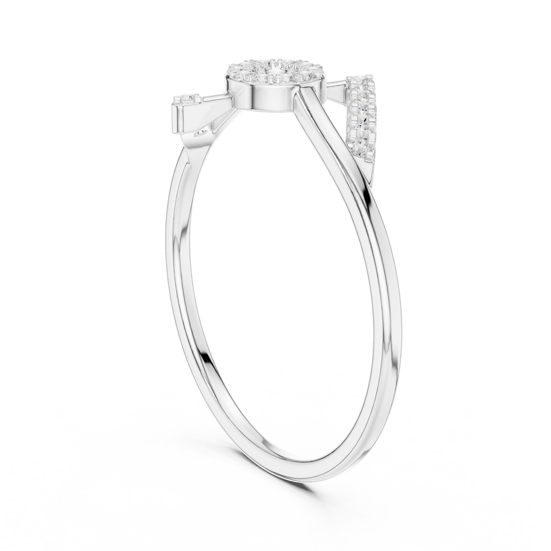 HLR-202 - Fashion Round Ring - White Gold