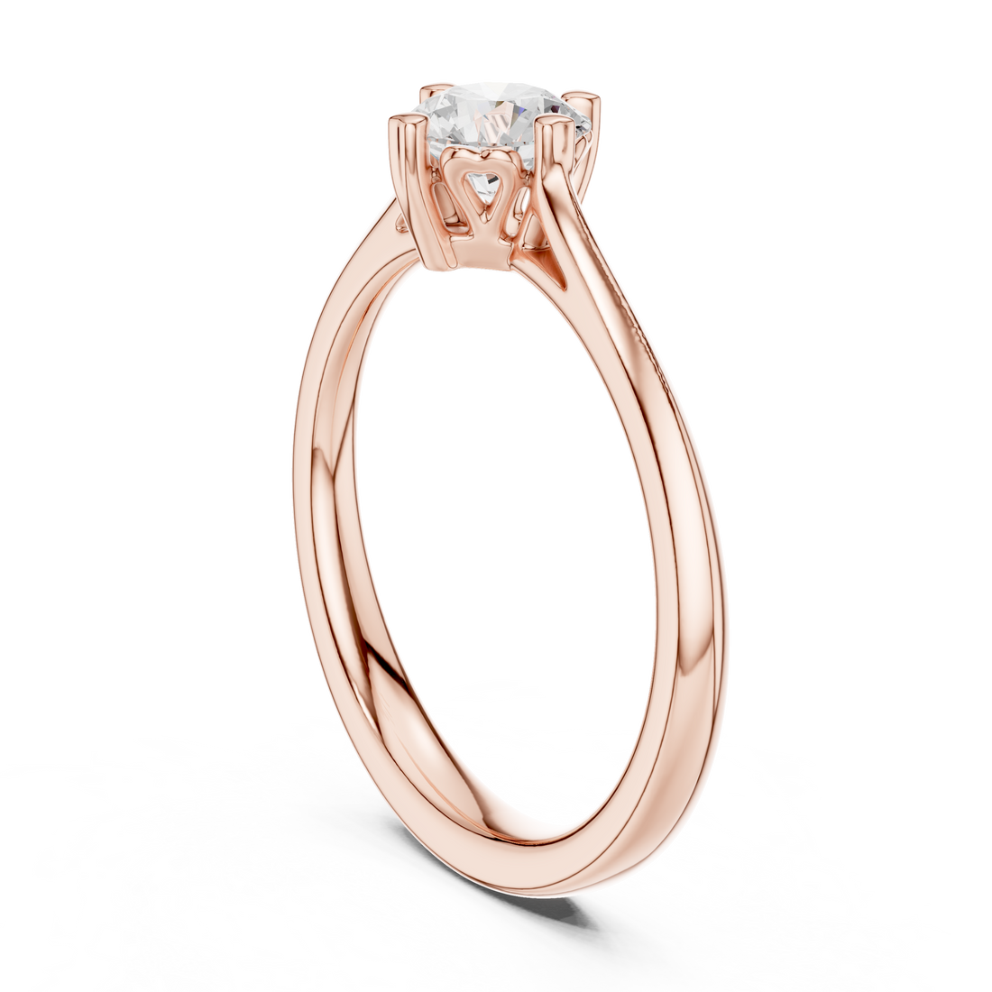 DDLR-548 - Solitaire Round Ring - White Gold