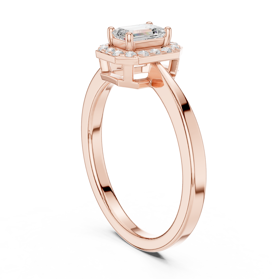 DDLR-493 - Halo Emerald Ring - White Gold