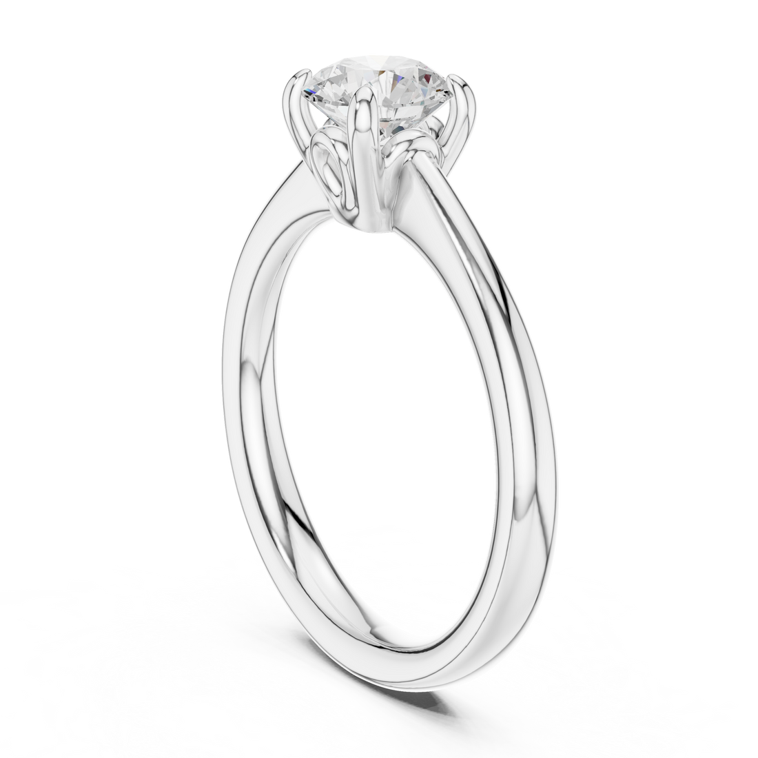 DDLR-567 - Solitaire Round Ring - White Gold