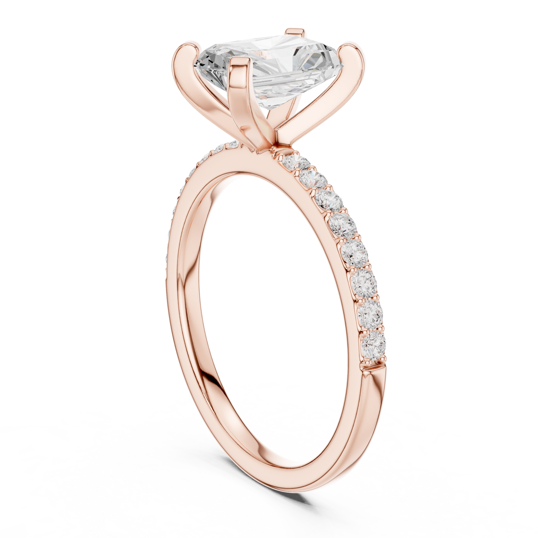 DDLR-891 - Solitaire Radiant Ring - White Gold
