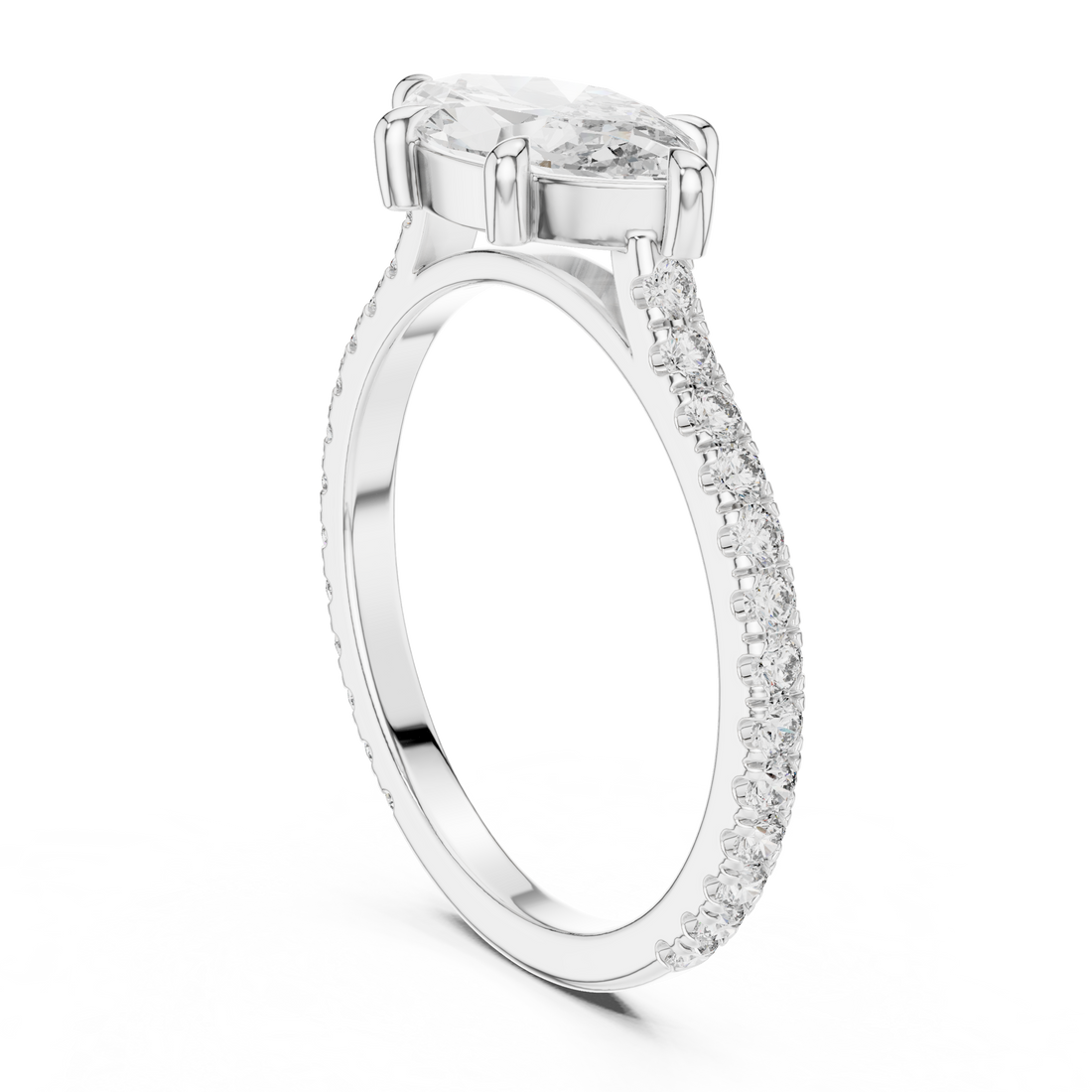 DDLR-201 - Solitaire Marquise Ring - White Gold