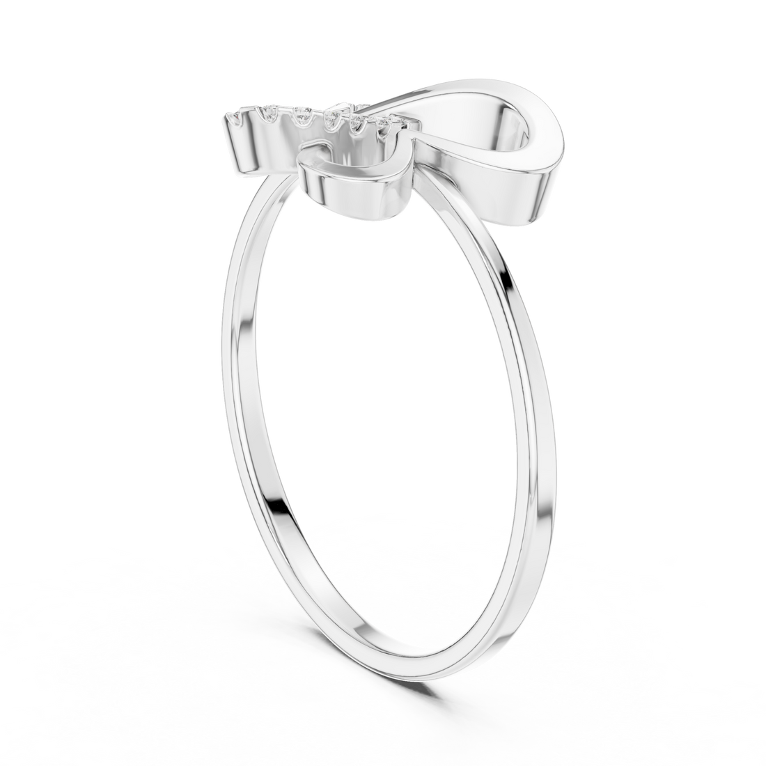 1 (240) - Fashion Round Ring - White Gold