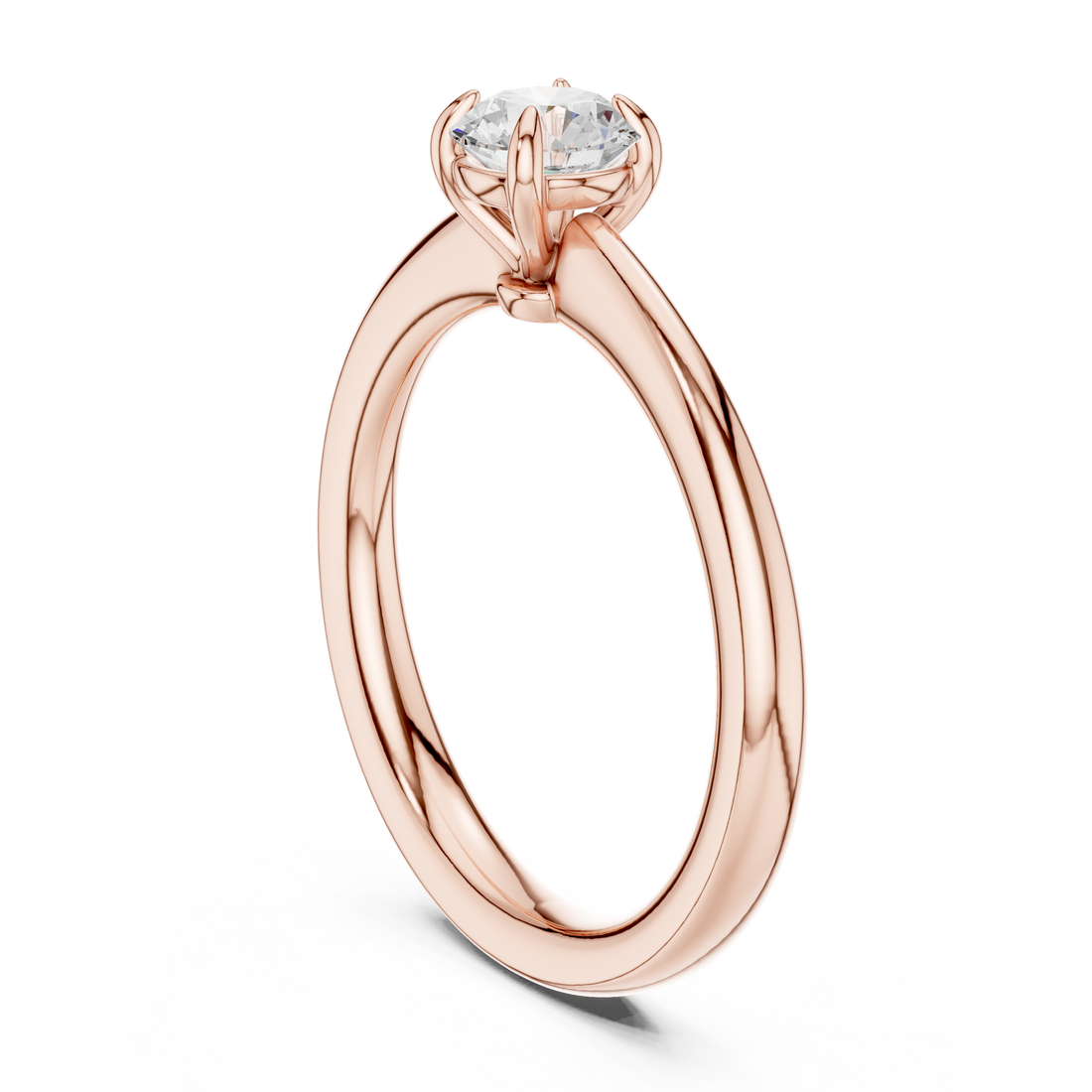 DDLR-538 - Solitaire Round Ring - White Gold