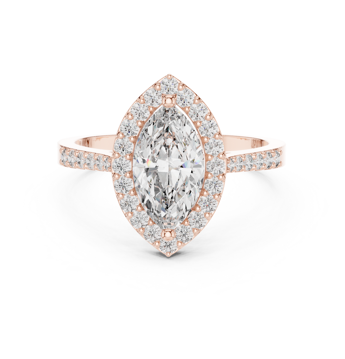 Halo Ring - Marquise | ALR-100 - Rose Gold