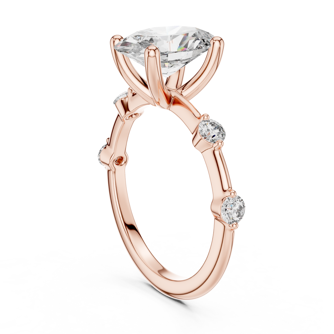 DDLR-056 - Solitaire Oval Ring - White Gold
