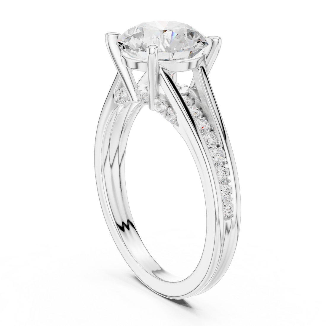 DDLR-999 - Solitaire Round Ring - White Gold
