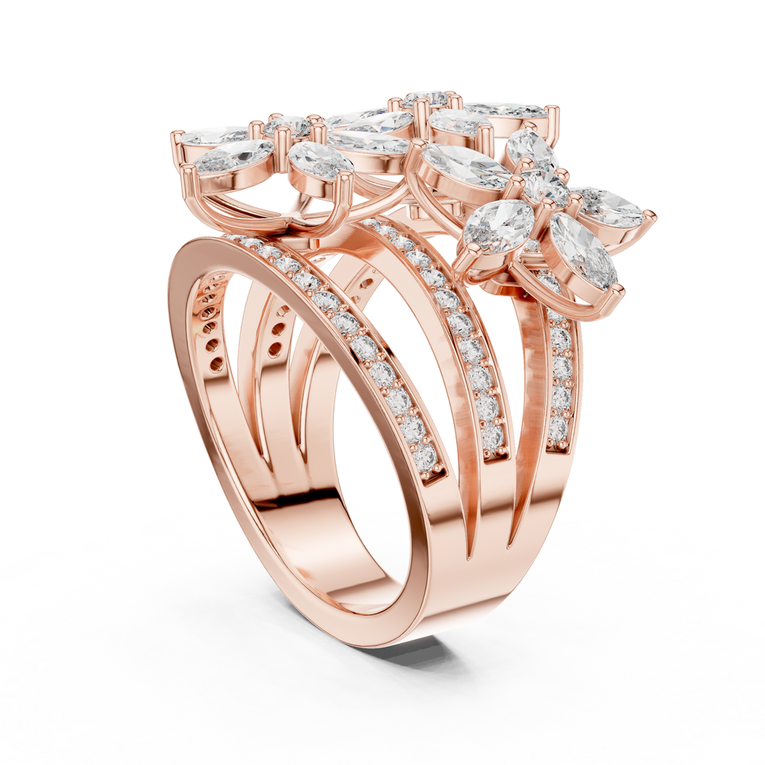 9#10011L_26 - Fashion Marquise Ring - White Gold