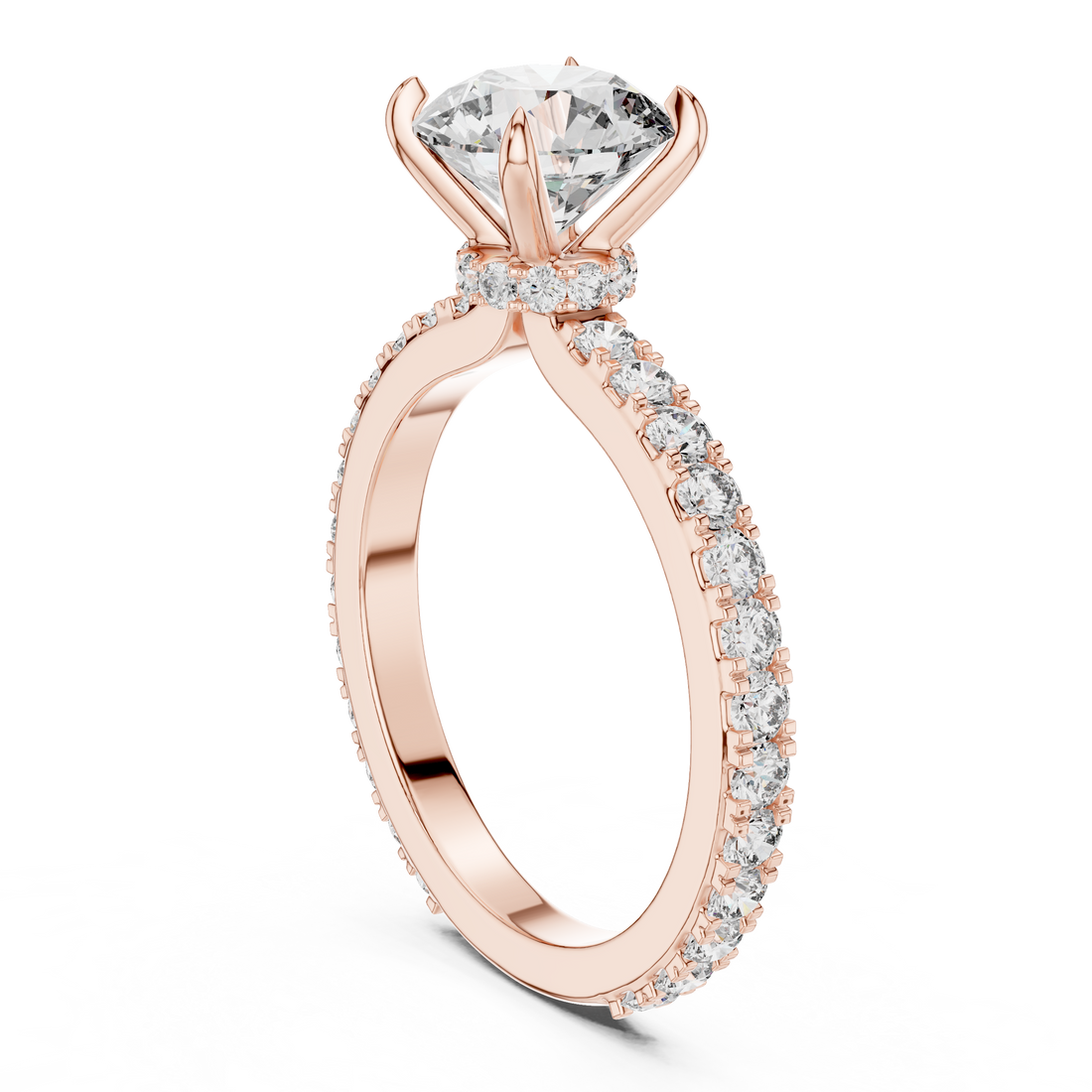 1293 - Solitaire Round Ring - White Gold