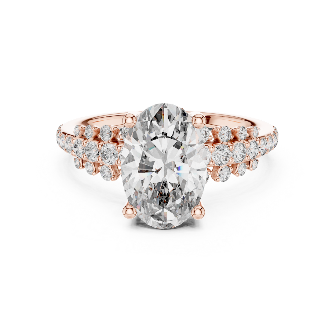 Solitaire Ring - Oval | DDLR-060 - Rose Gold