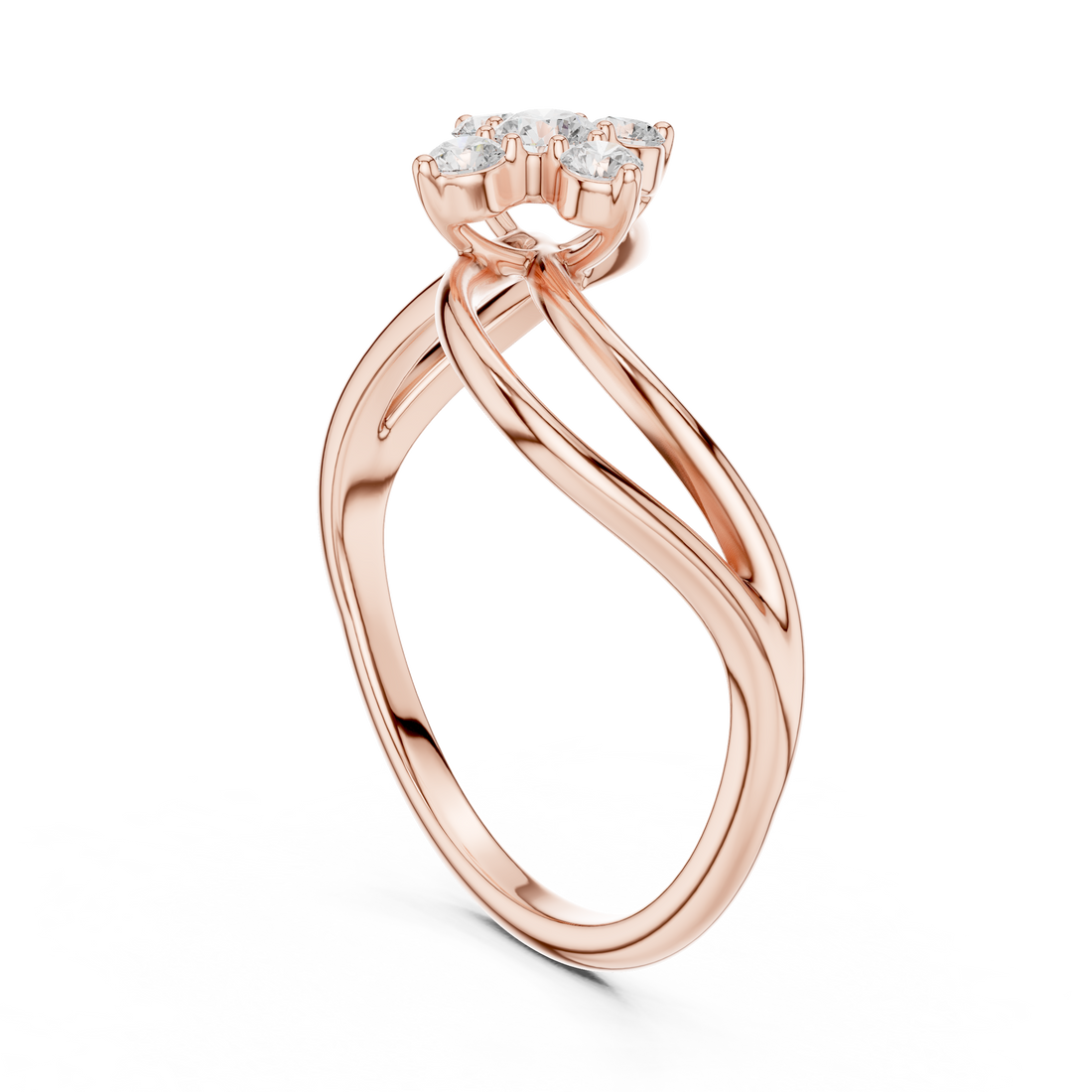 SBWR(58) - Fashion Round Ring - Rose Gold