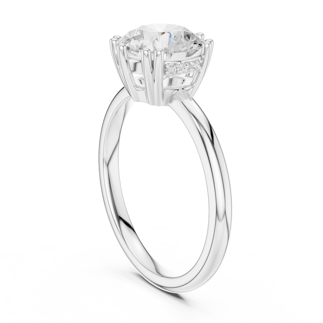 DDLR-254 - R00847-RD - Solitaire Round Ring - White Gold
