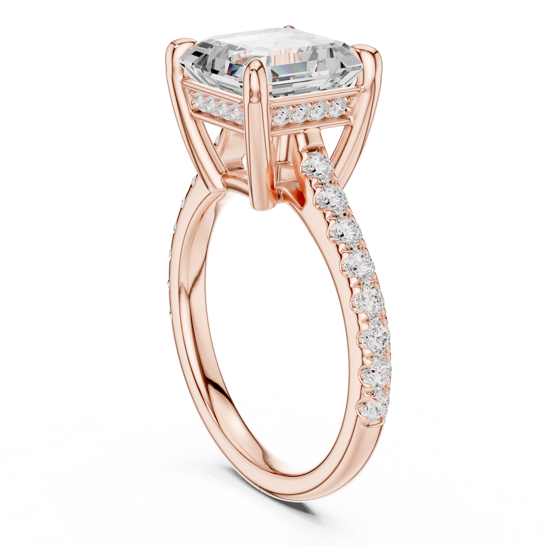 DDLR-250 -AC - Solitaire Asscher Ring - White Gold