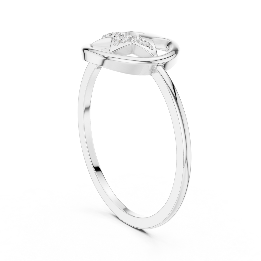 DR-6233 - Fashion None Ring - White Gold