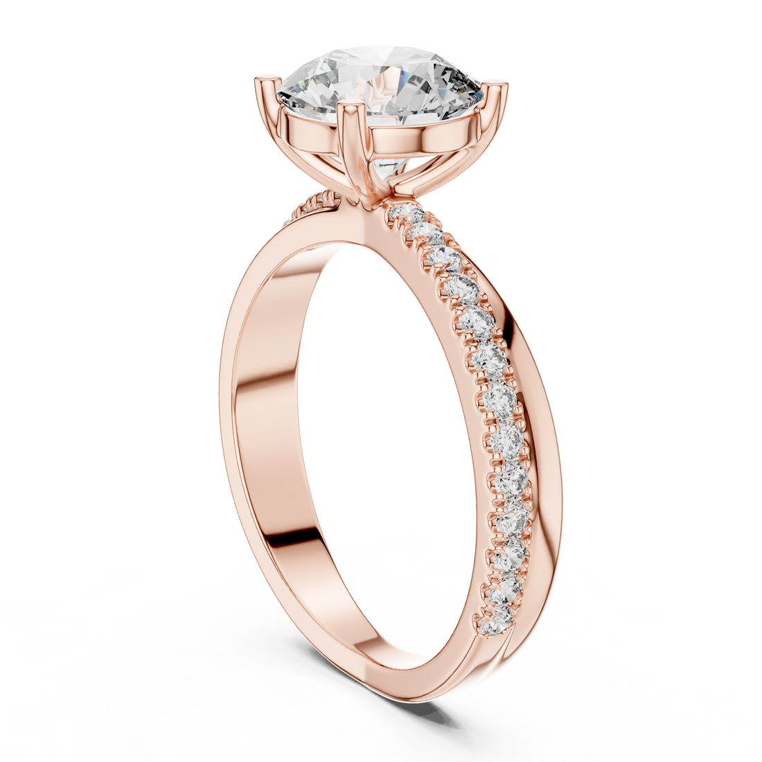 425 - Solitaire Round Ring - White Gold