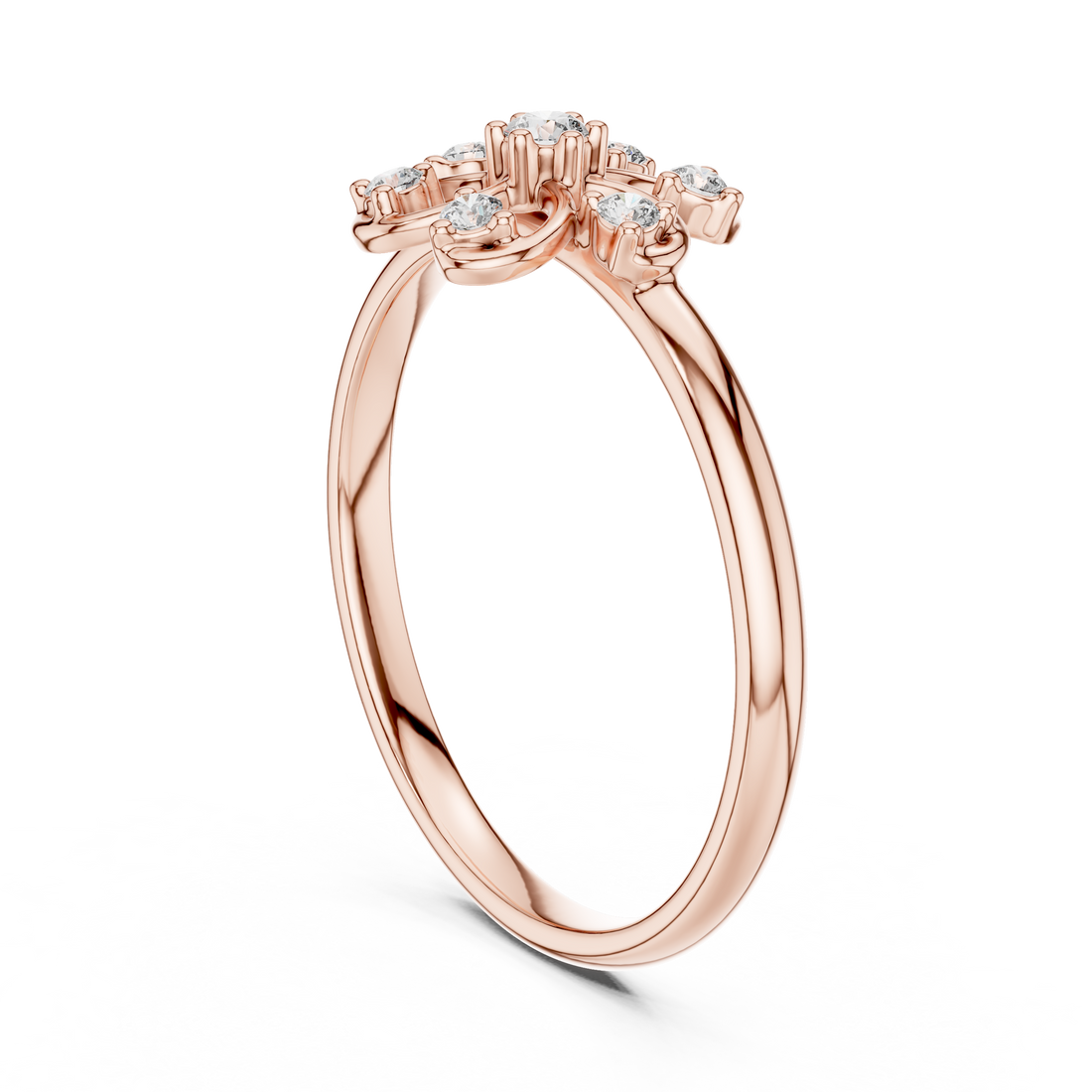 1 (367) - Fashion Round Ring - White Gold