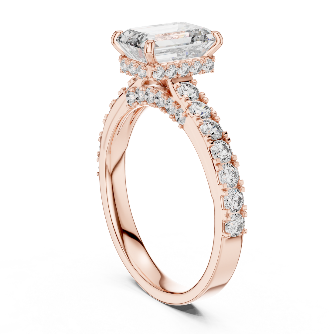 LR-0172 - Solitaire Emerald Ring - White Gold