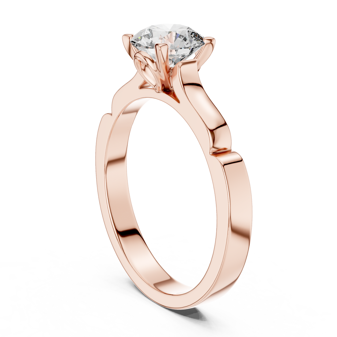 LR-0008 - Solitaire Round Ring - White Gold