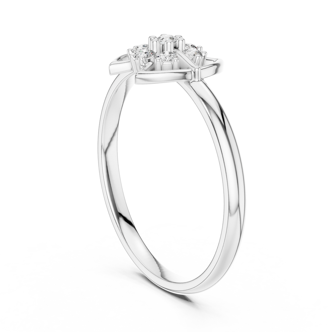 1 (445) - Fashion Round Ring - White Gold