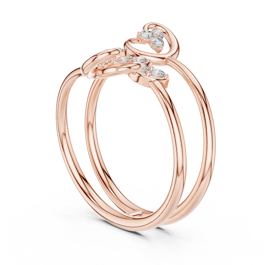 1 (233) - Fashion Round Ring - White Gold