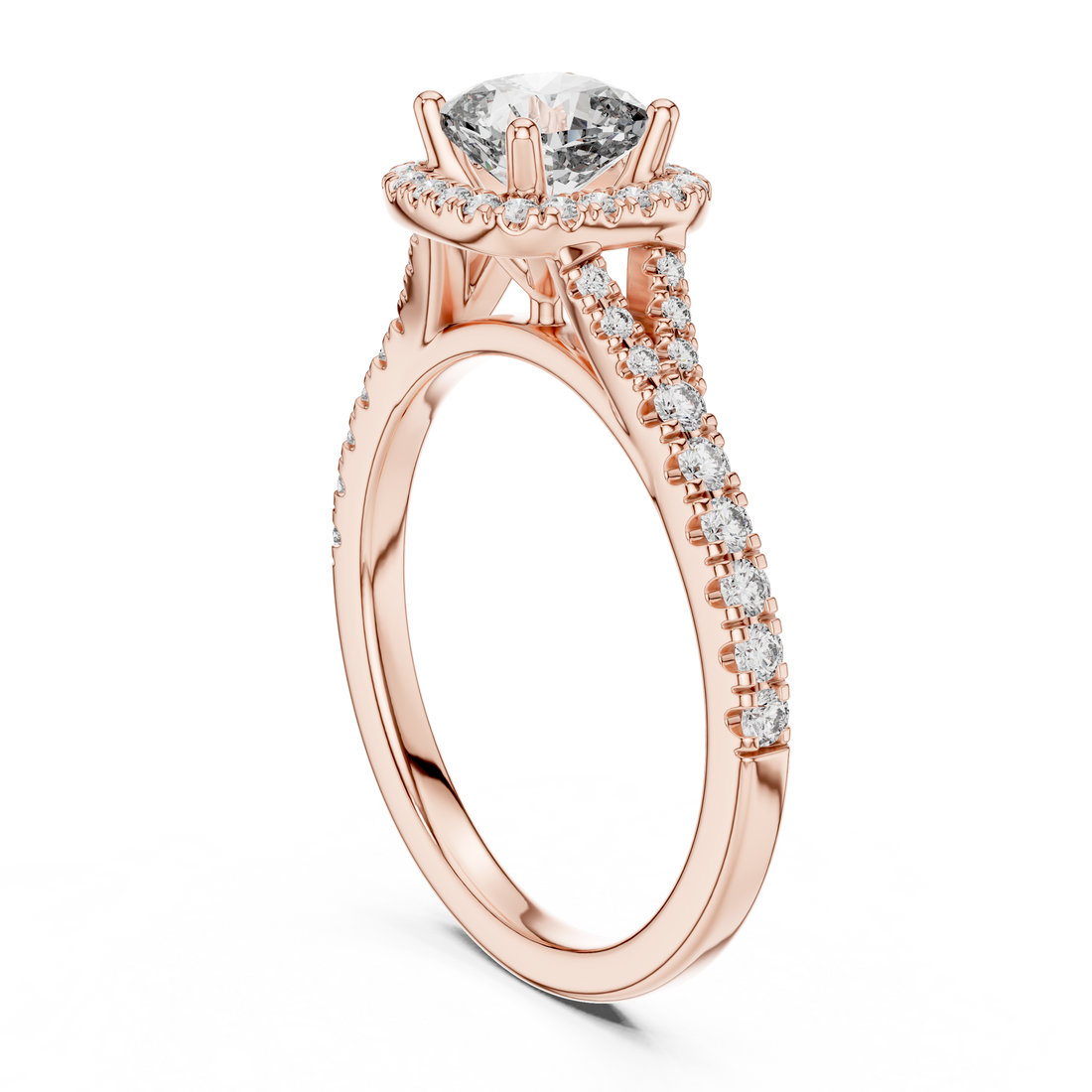 DDLR-043 - Halo Cushion Ring - White Gold