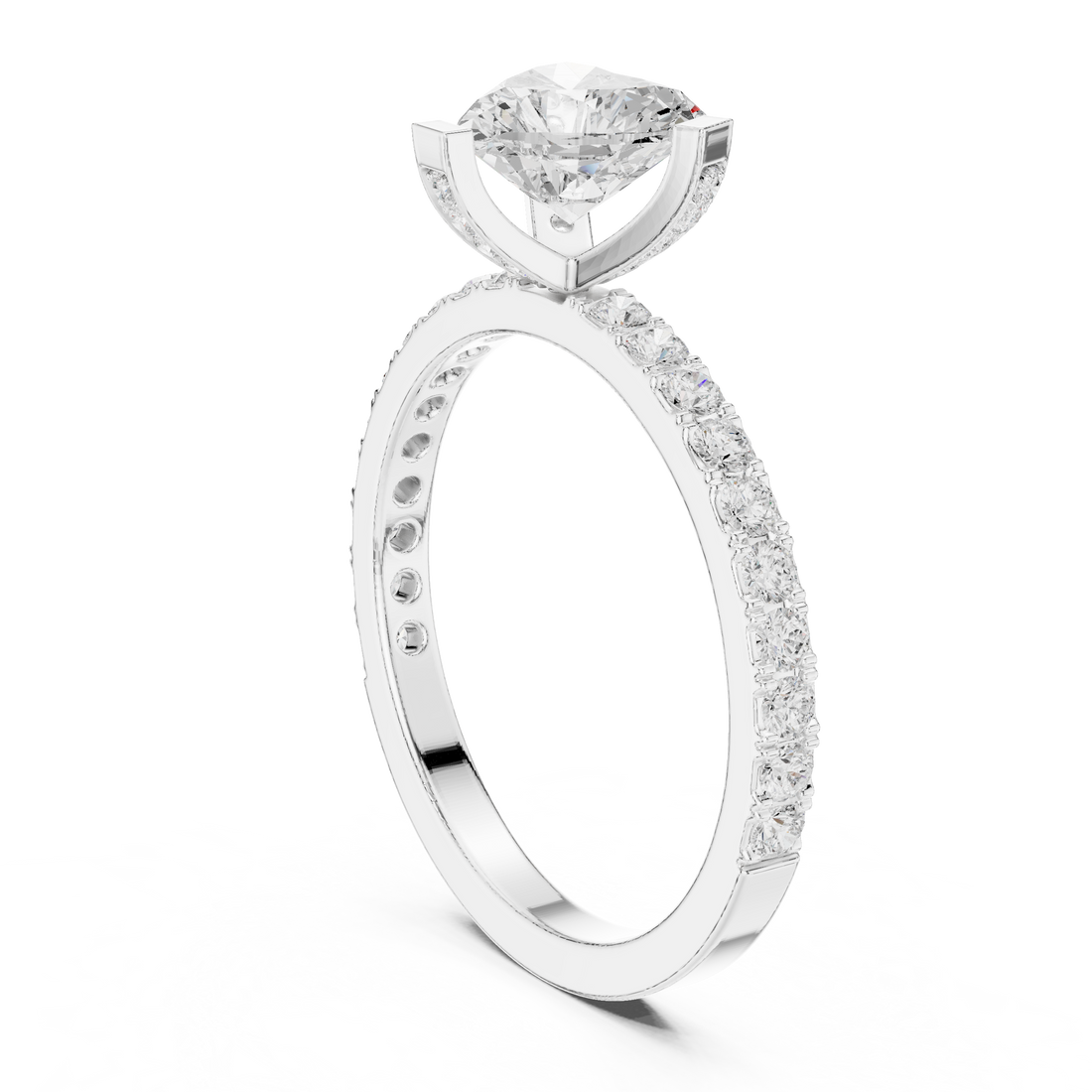 DDLR-433 - Solitaire Heart Ring - White Gold