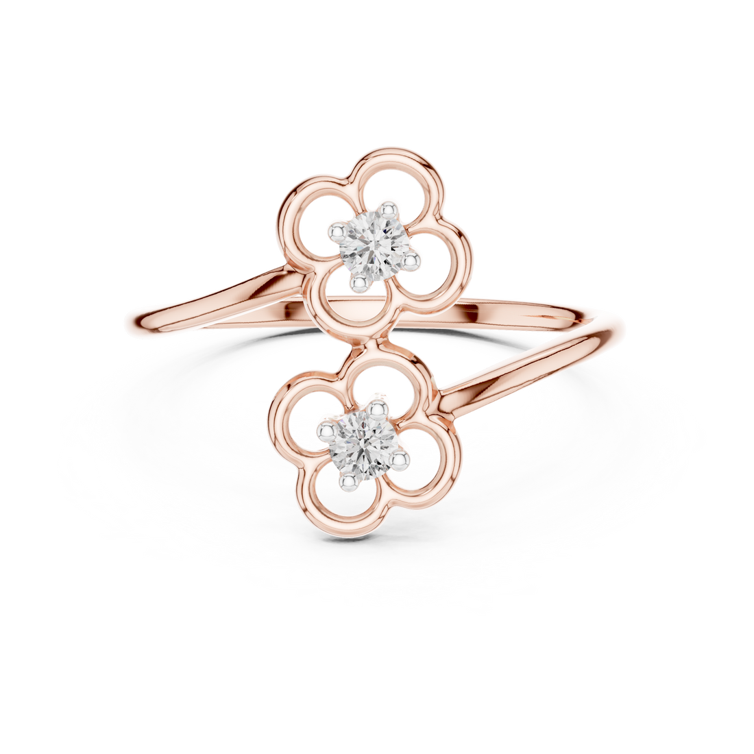 Bypass Ring - Round | 12#10027@L - Rose Gold