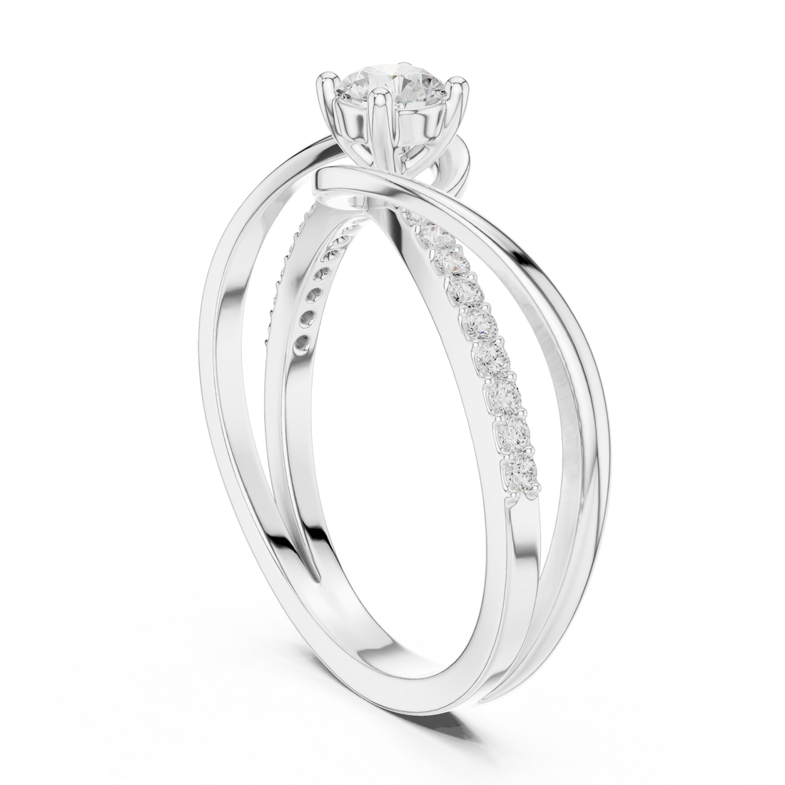 SBWR(39) - Fashion Round Ring - White Gold
