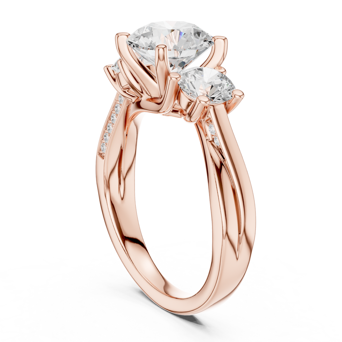 DDLR-273 - Three Stone Cushion Ring - White Gold